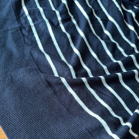 H&M White and Blue Drape Neck Sweater with Nautical Stripes Sz XS - Picture 6 of 7